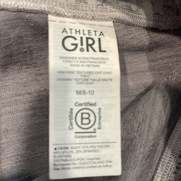 Athleta Girl Leggings without pockets light grey/purple - Picture 4 of 5